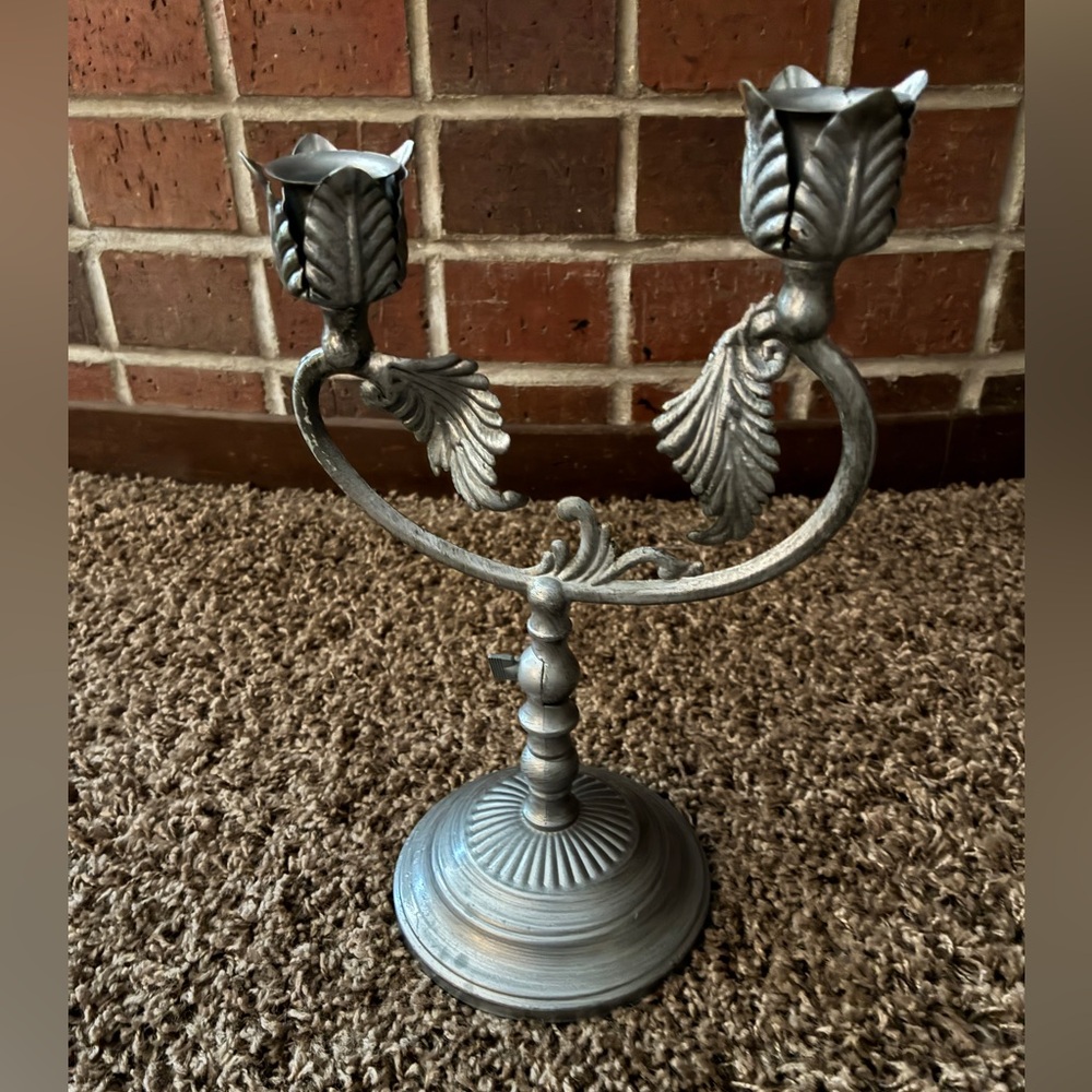 Home Interiors Silver Leaf Two Light Gimbel
